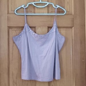 Womens New York & Co. Light Purple Tank Top Cami Size XL with Sequins.